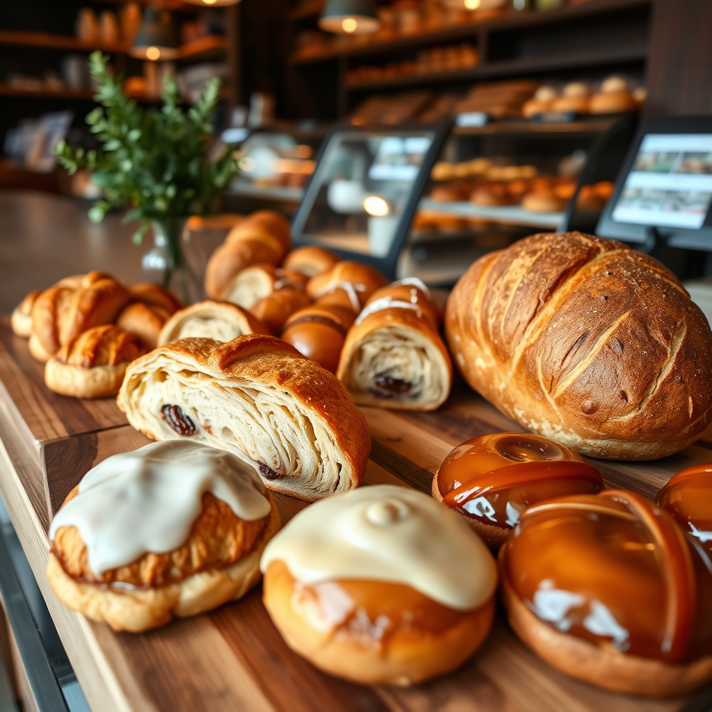 Fresh baked goods on the counter