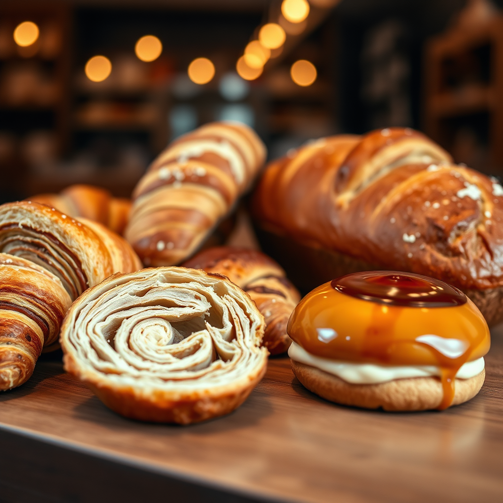 Fresh pastries on the counter