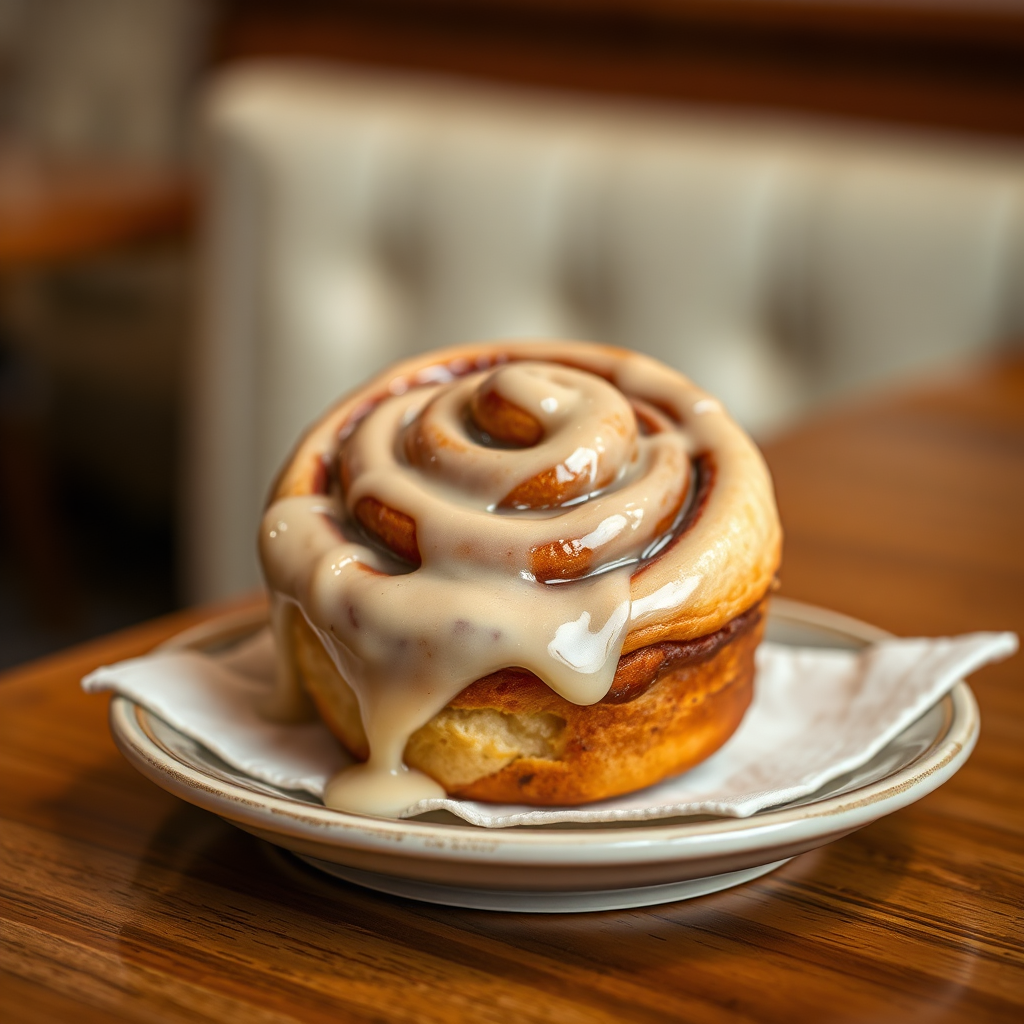 Cinnamon roll on a plate