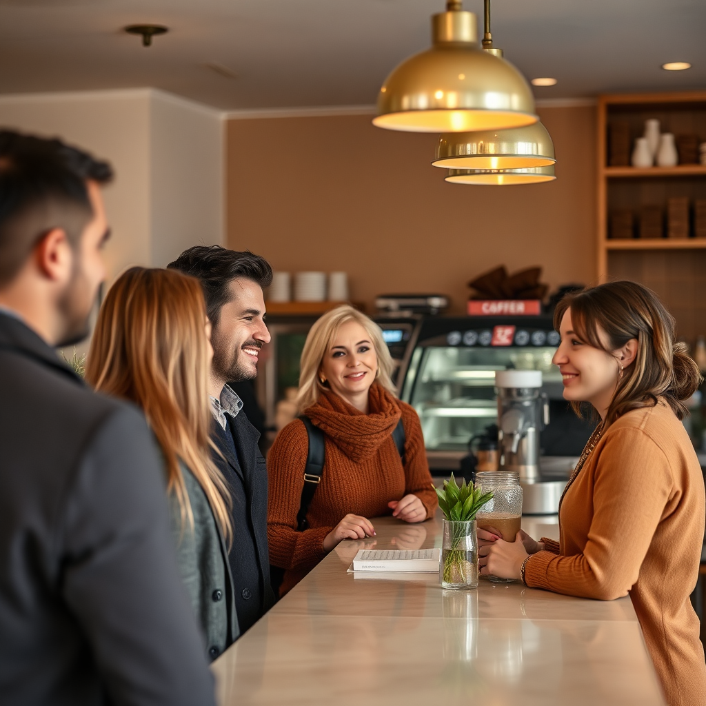 Customers waiting at the counter